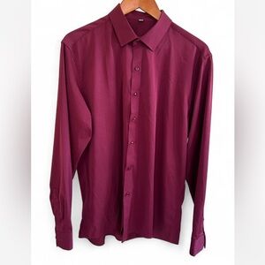 Elegant Maroon Dress Shirt for Men